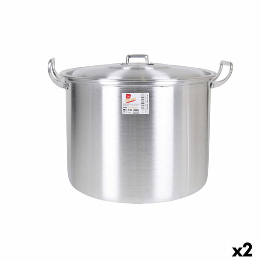 Casserole with Lid Aluminium 41 x 33 x 29 cm (2 Units) BigBuy Cooking