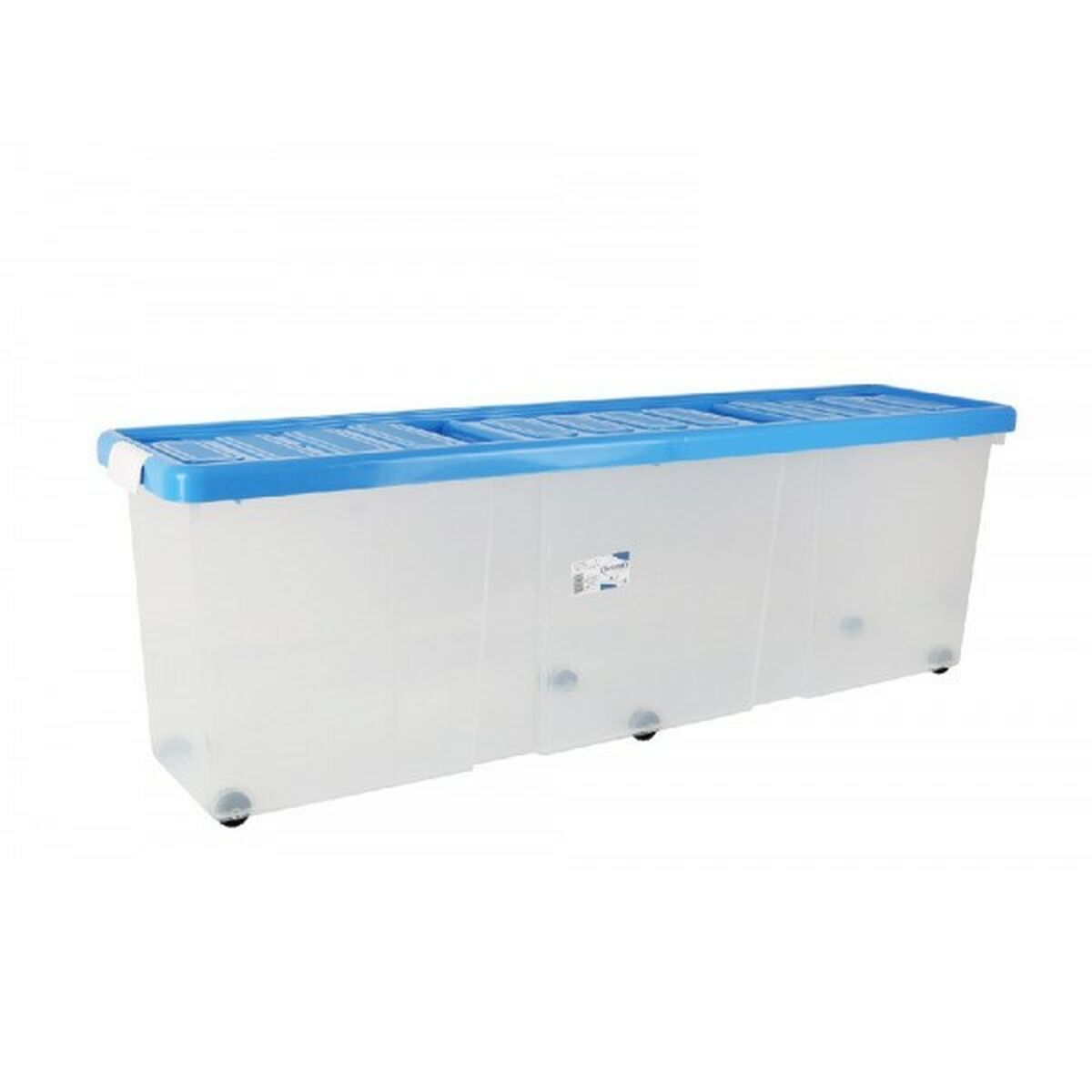 Storage Box with Lid Tontarelli Blue Transparent Plastic 120 x 30 x 39 cm Wheels (6 Units) Tontarelli