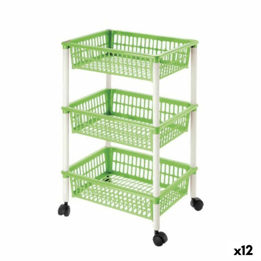 Vegetable trolley Tontarelli Mito 3 Plastic Green 40 x 29 x 62 cm (12 Units) Tontarelli