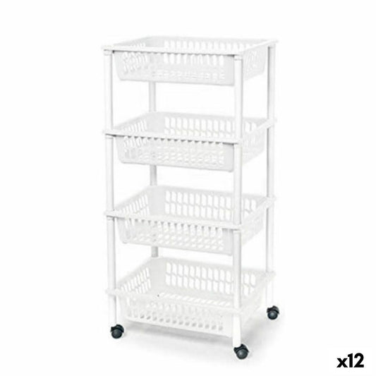 Vegetable trolley Tontarelli Mito 4 Plastic White 40 x 29 x 62 cm (12 Units) Tontarelli