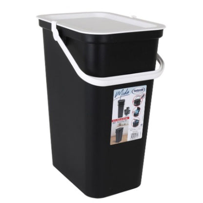 Recycling Waste Bin Tontarelli Moda White Black 24 L (6 Units) Tontarelli