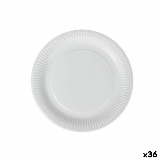 Plate set Algon Disposable White Cardboard 18 cm (36 Units) Algon