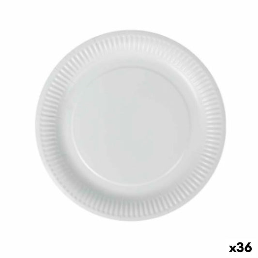 Plate set Algon Disposable White Cardboard 23 cm (36 Units) Algon