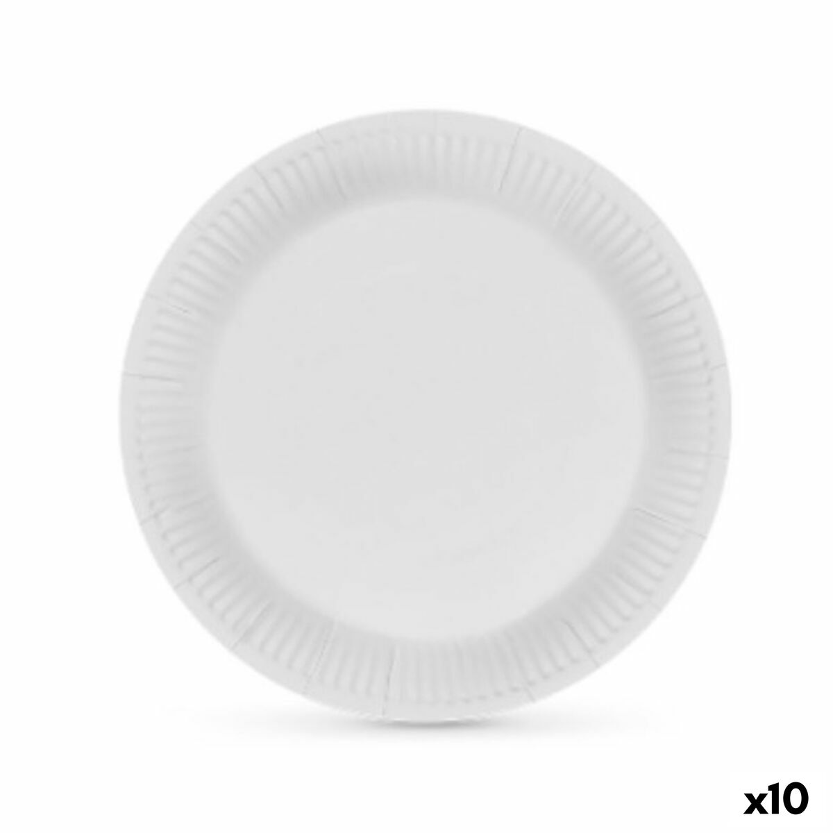 Plate set Algon Cardboard Disposable White (10 Units) Algon