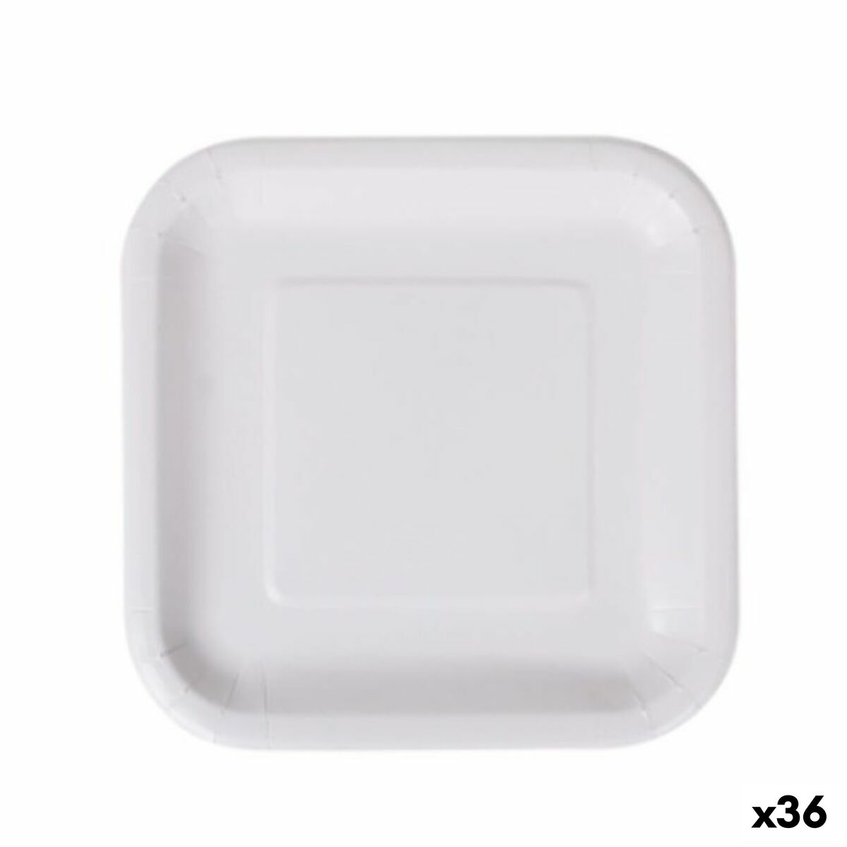 Plate set Algon Disposable White Cardboard Squared 20 cm (36 Units) Algon