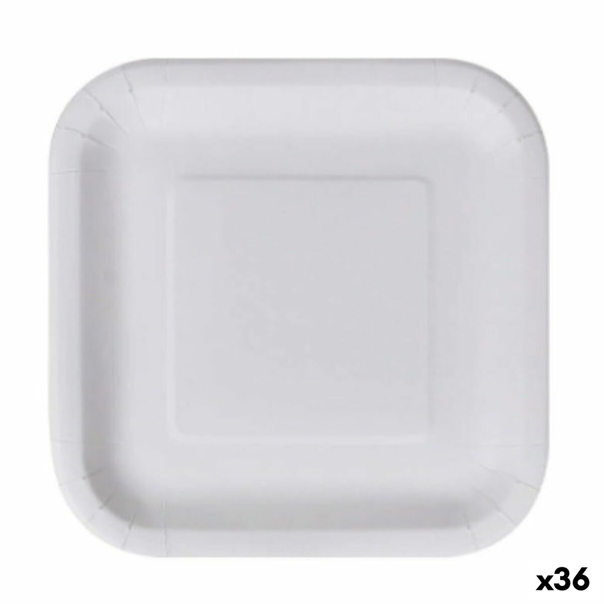 Plate set Algon Disposable White Cardboard Squared 26 cm (36 Units) Algon