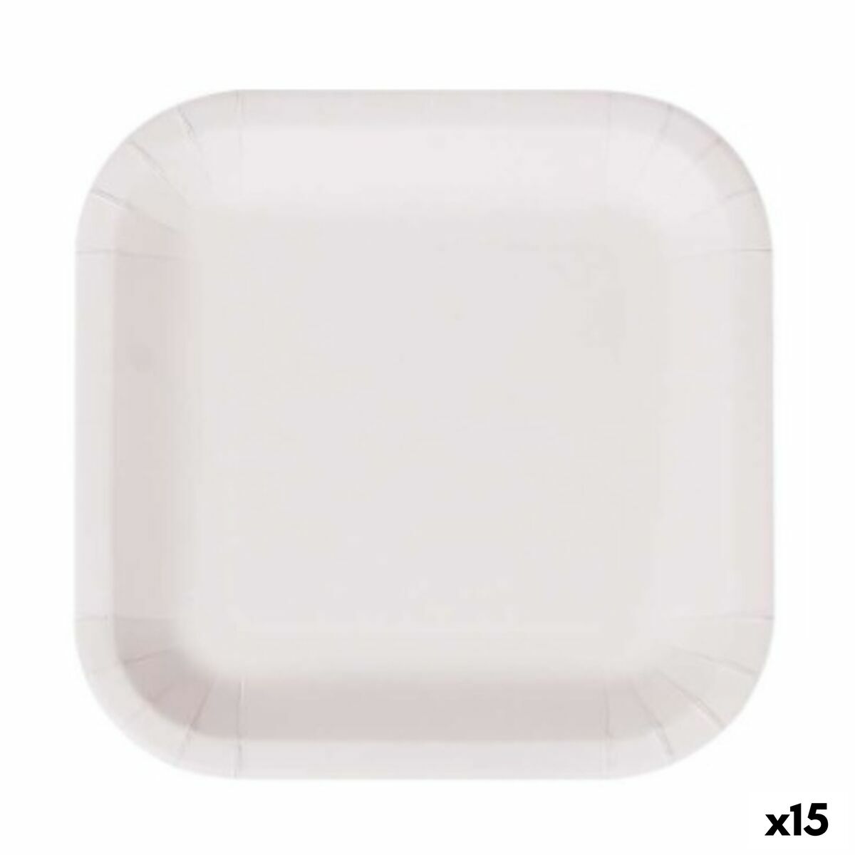 Plate set Algon Disposable White Cardboard Squared 26 cm (15 Units) Algon