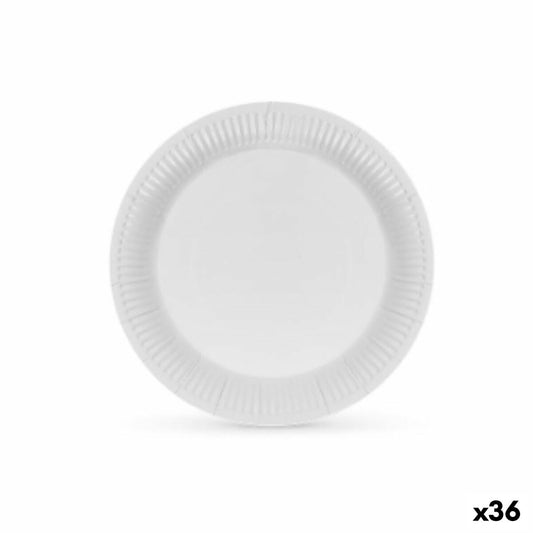 Plate set Algon Cardboard Disposable White (36 Units) Algon