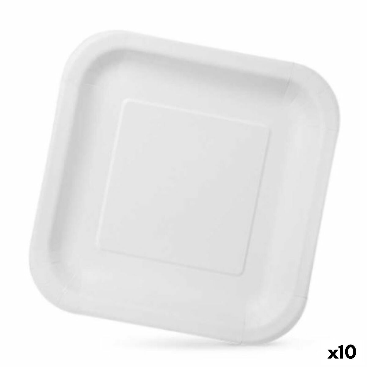 Plate set Algon Disposable White Cardboard 23 x 23 x 1,5 cm (10 Units) Algon