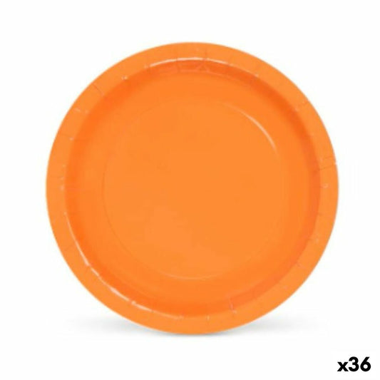 Plate set Algon Disposable Cardboard Orange (36 Units) Algon