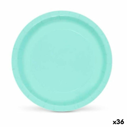 Plate set Algon Aquamarine Disposable Cardboard 20 x 20 x 1,5 cm (36 Units) Algon