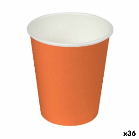 Set of glasses Algon Cardboard Disposable Orange 36 Units (24 Pieces) Algon