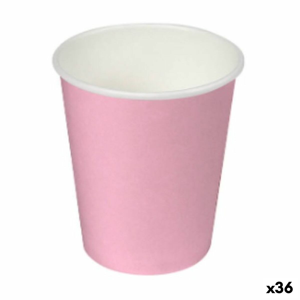 Plate set Algon Cardboard Disposable Pink (36 Units) Algon