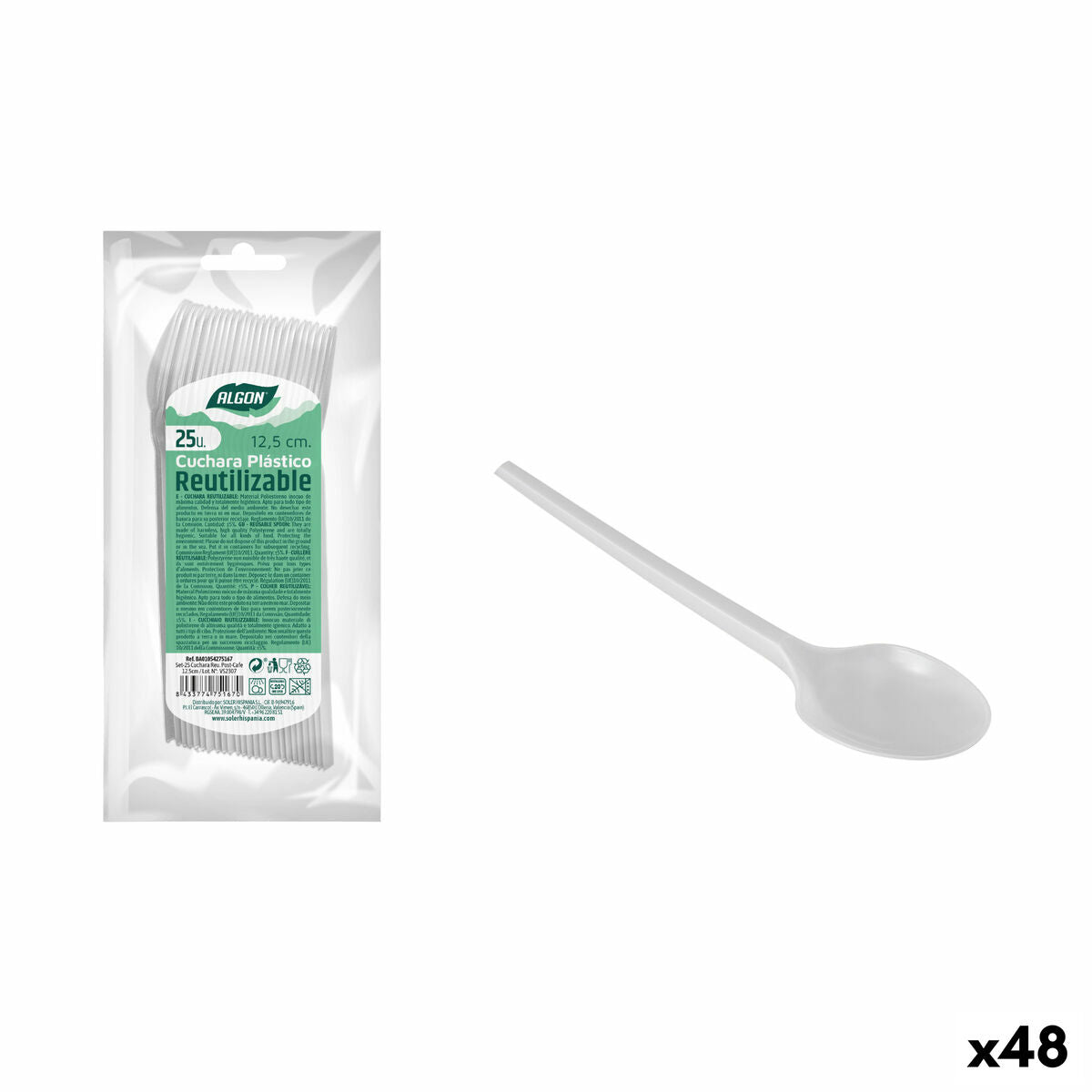 Reusable spoon set Algon Coffee 25 Pieces 12,5 cm (48 Units) Algon