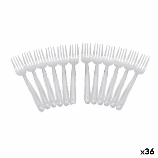 Reusable fork set Algon Transparent Plastic 36 Units Algon