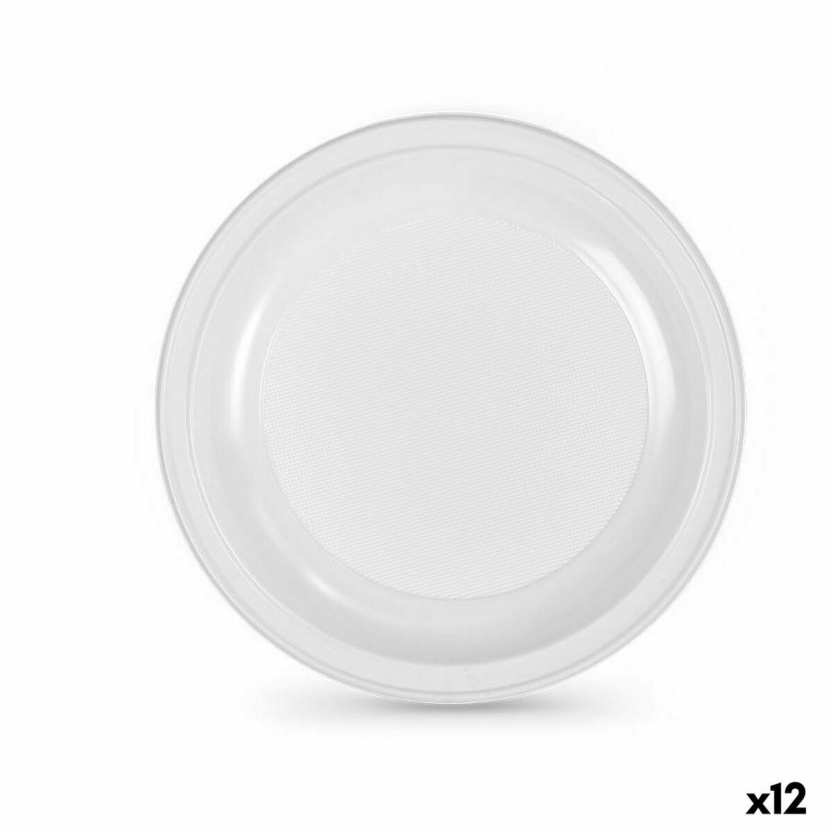 Set of reusable plates Algon White Plastic 28 x 28 x 2 cm (24 Units) Algon