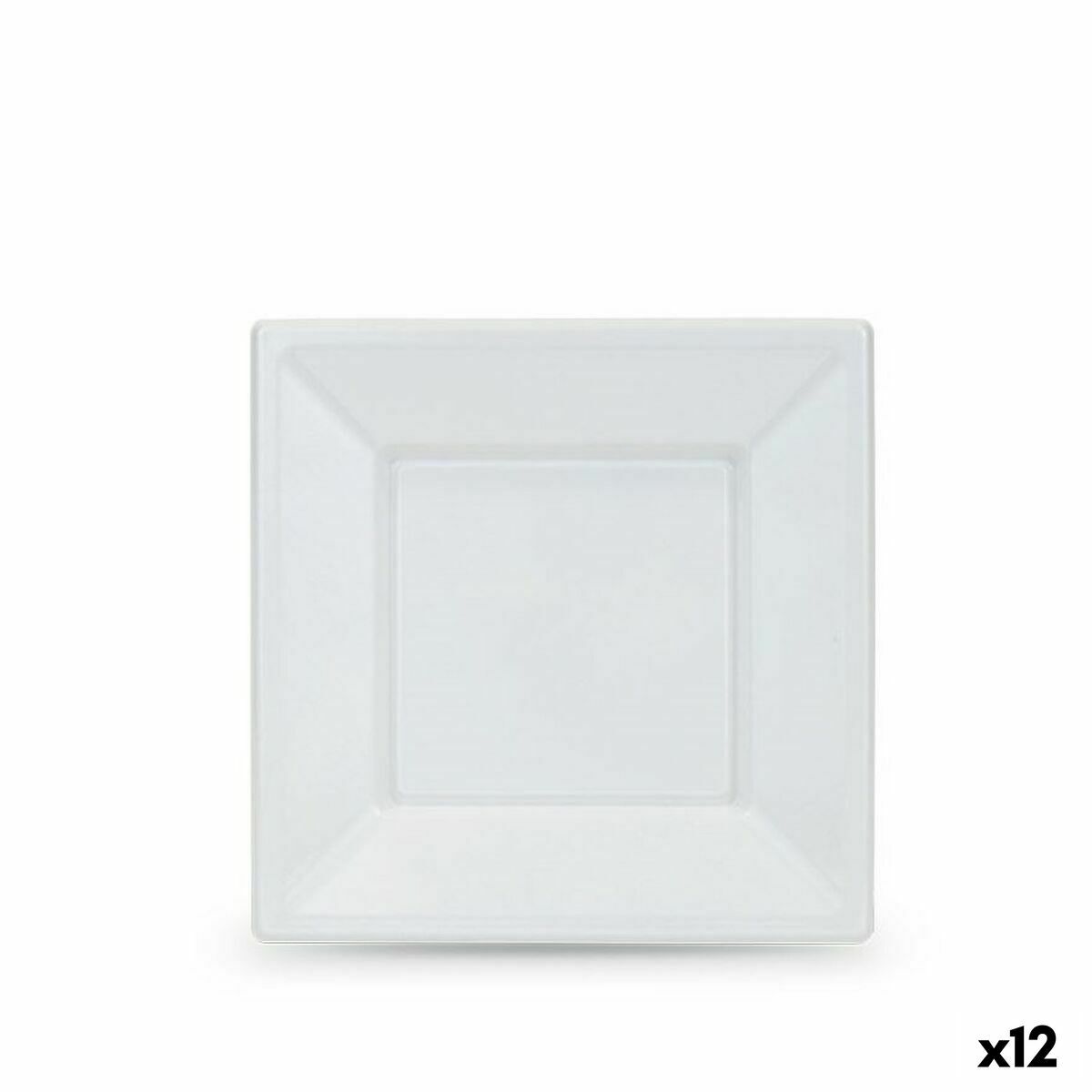 Set of reusable plates Algon White Plastic 18 x 18 x 1,5 cm (24 Units) Algon