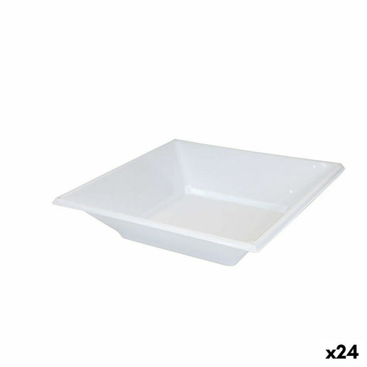 Set of reusable plates Algon White Plastic (24 Units) Algon