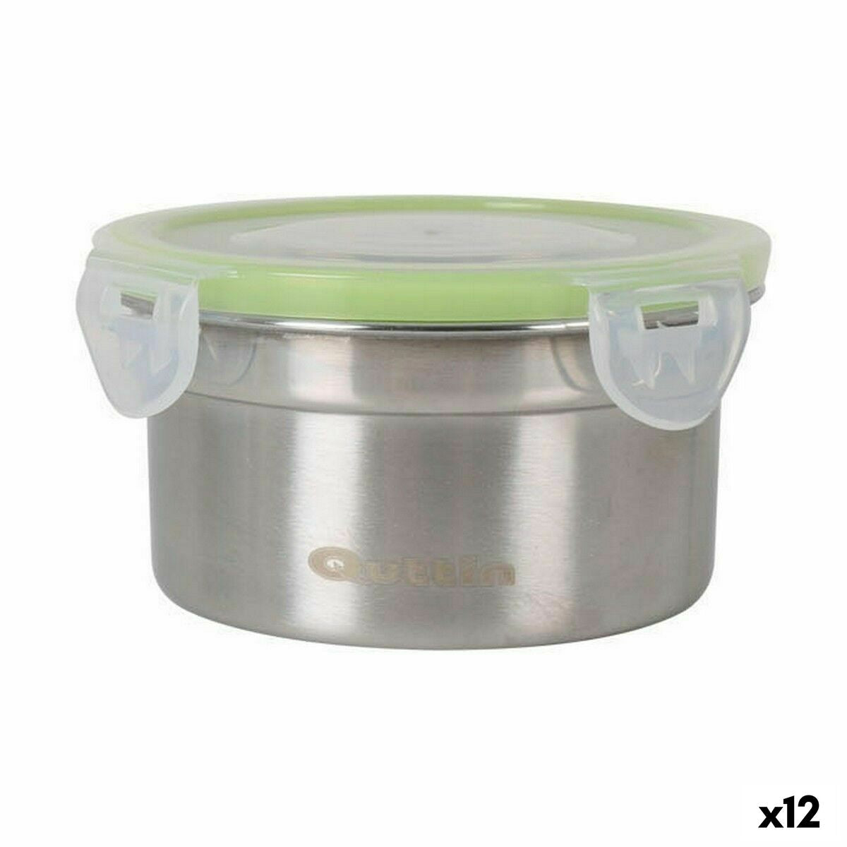 Hermetic Lunch Box Quttin Circular 300 ml Stainless steel (12 Units) Quttin