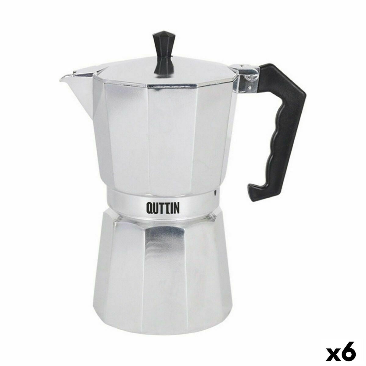 Italian Coffee Pot Quttin Aluminium 12 Cups (6 Units) Quttin