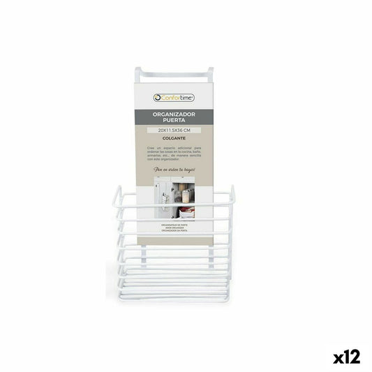 Basket for Kitchen Shelf Confortime 19 x 12 x 36 cm White (12 Units) Confortime