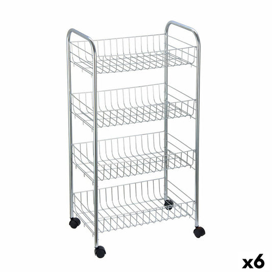 Gemüsewagen Confortime Silber Metall 41 x 26,5 x 76 cm (6 Stück)