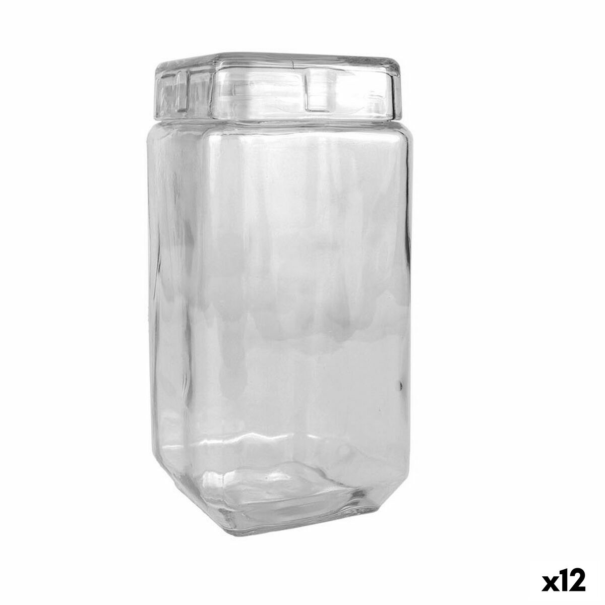 Jar La Mediterránea Glass 2,2 L 11 x 11 x 22,5 cm Squared (12 Units) La Mediterránea