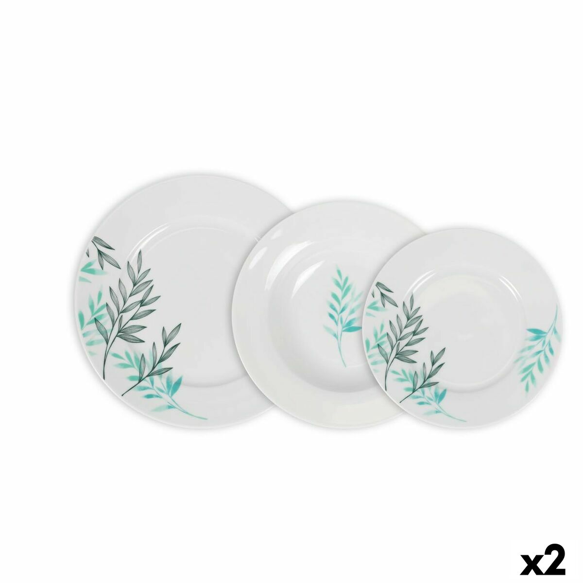 Dinnerware Set La Mediterránea Lora Circular 18 Pieces (2 Units) La Mediterránea