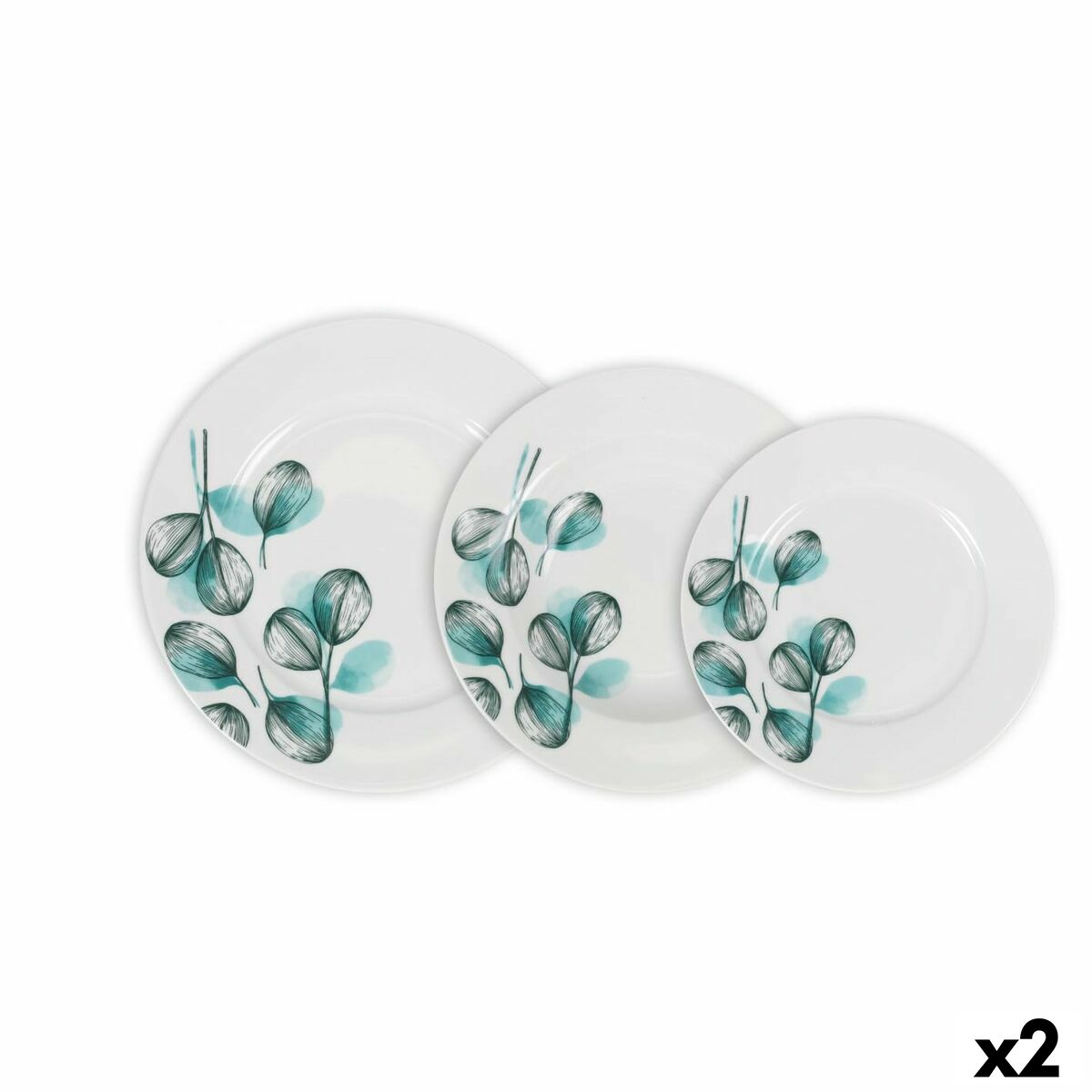 Dinnerware Set La Mediterránea Imagine Circular 18 Pieces (2 Units) La Mediterránea