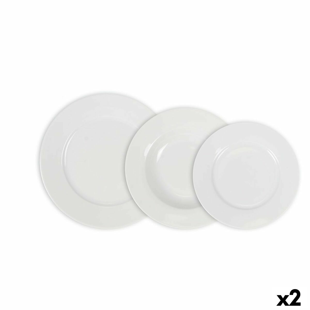 Dinnerware Set La Mediterránea Aneto White Circular 18 Pieces (2 Units) La Mediterránea