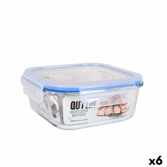 Hermetic Lunch Box Quttin Squared 1,1 L (6 Units) Quttin