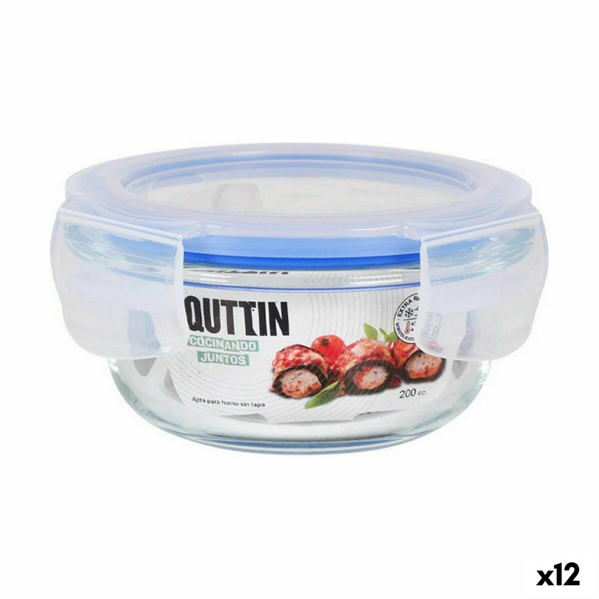 Hermetic Lunch Box Quttin Circular 200 ml (12 Units) Quttin