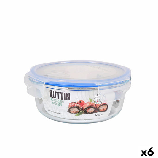 Hermetic Lunch Box Quttin Circular 1,3 L (6 Units) Quttin