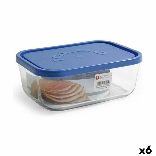 Lunch box Borgonovo Blue Rectangular 2,3 L (6 Units) Borgonovo