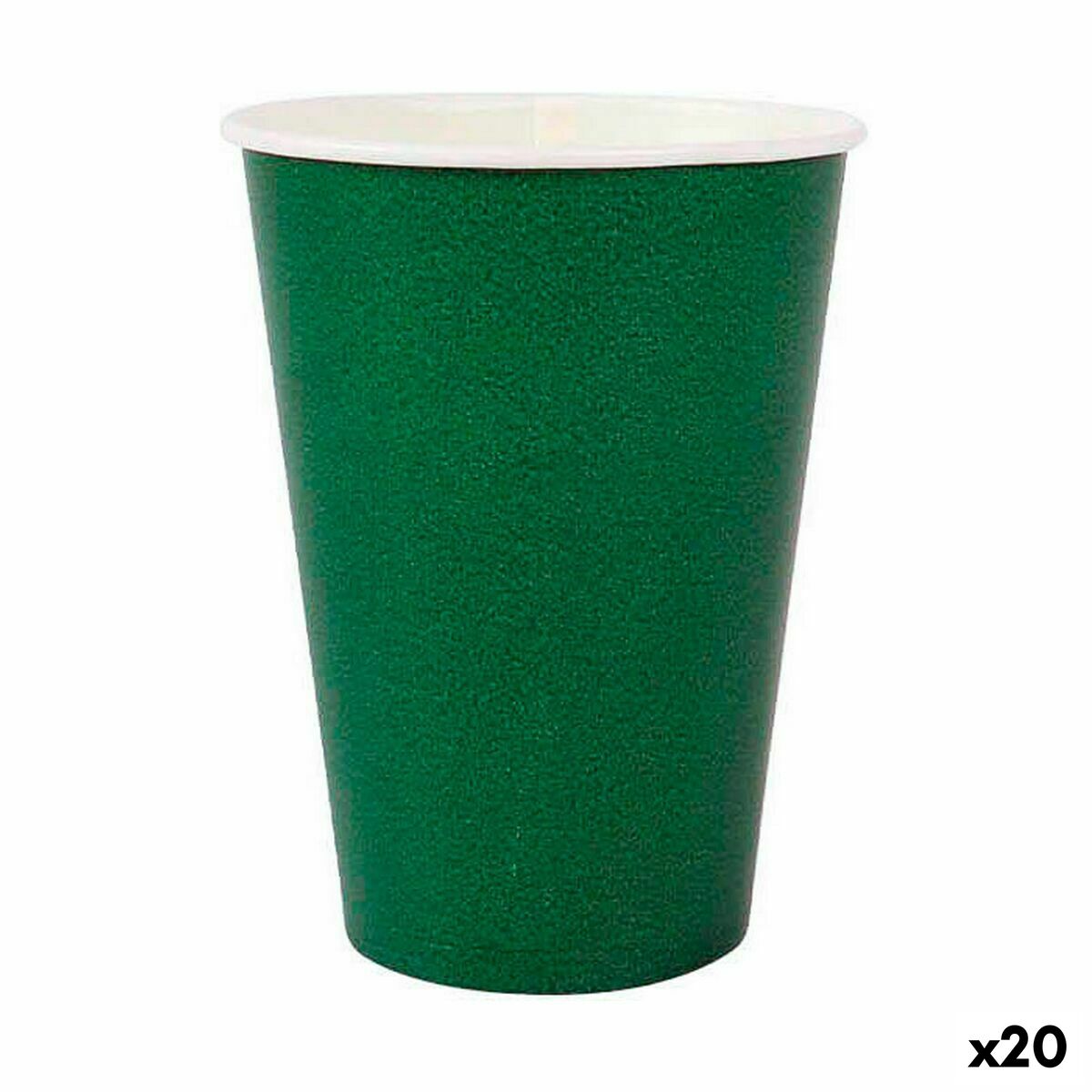 Set of glasses Algon Disposable Cardboard Green 20 Pieces 220 ml (20 Units) Algon