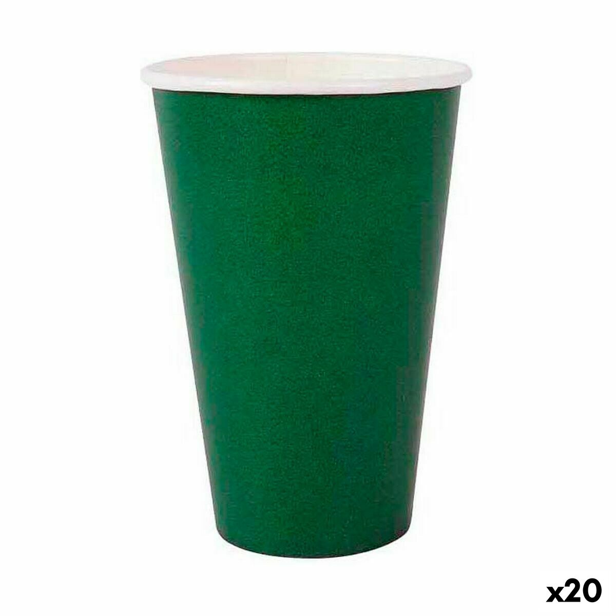 Set of glasses Algon Disposable Cardboard Green 10 Pieces 350 ml (20 Units) Algon