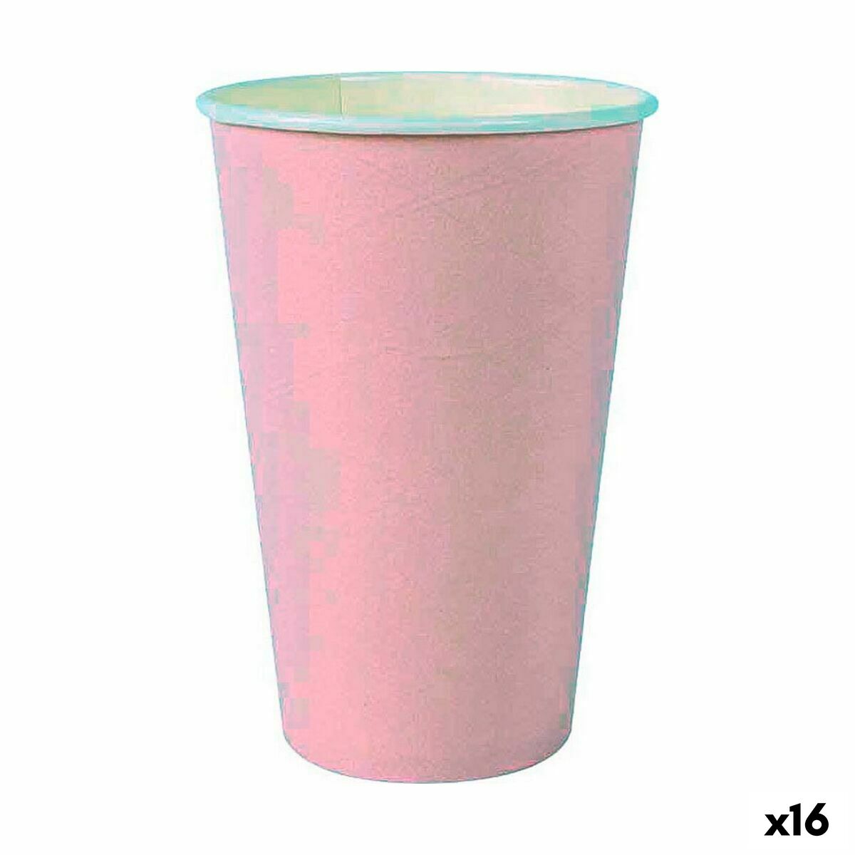 Set of glasses Algon Disposable Cardboard Pink 7 Pieces 450 ml (16 Units) Algon