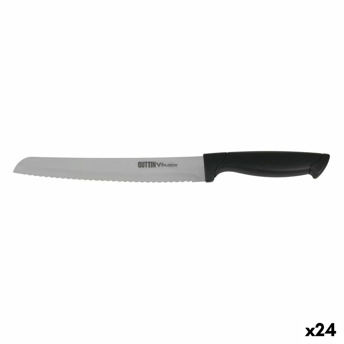 Bread Knife Quttin Black Black Silver 24 Units 20 cm Quttin