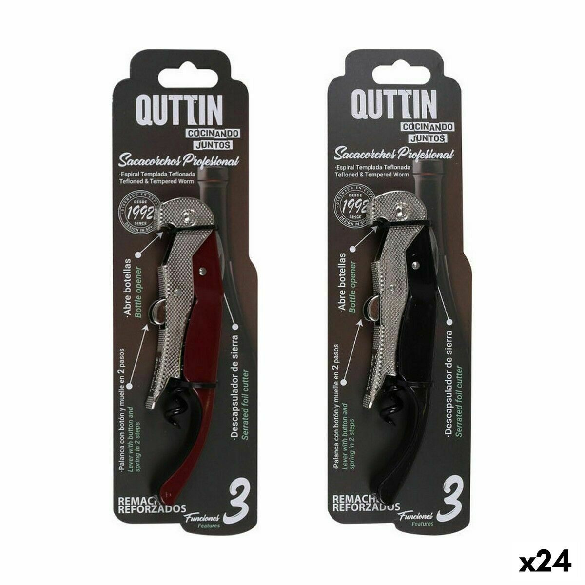 Waiter's friend bottle opener Quttin 12,5 x 3 cm (24 Units) Quttin