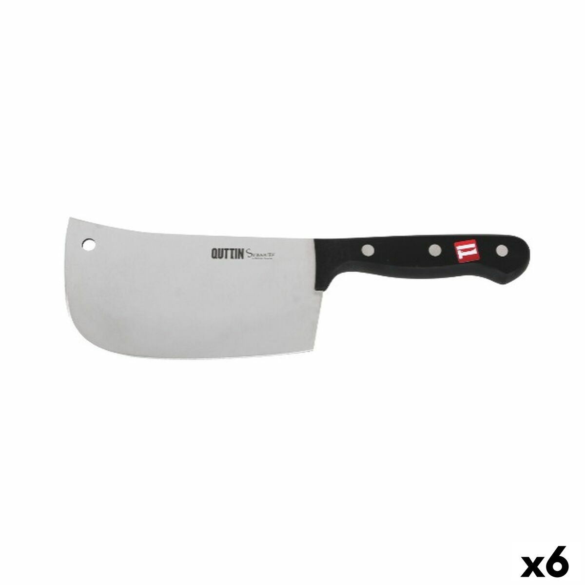 Large Cooking Knife Quttin Sybarite Black Silver 17,5 cm (6 Units) Quttin