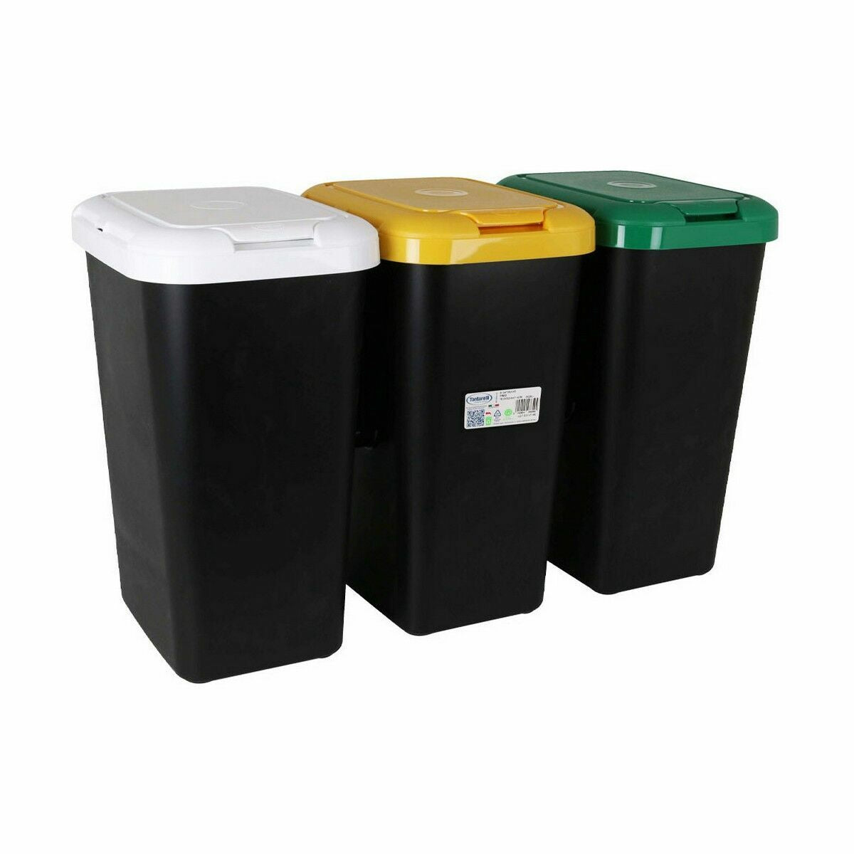 Recycling Waste Bin Tontarelli Yellow White Green (6 Units) Tontarelli