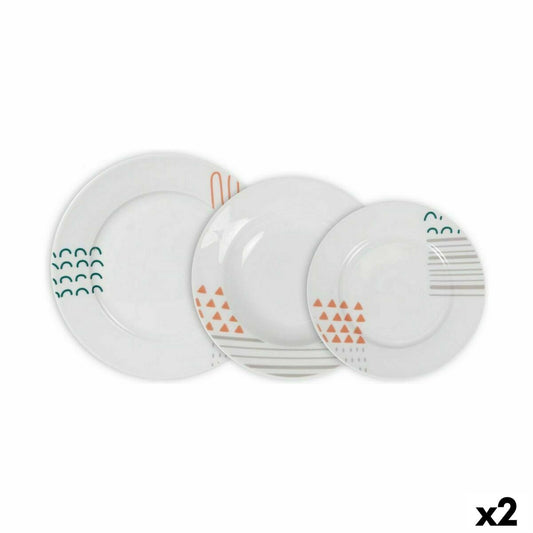 Dinnerware Set La Mediterránea Veronique Circular 12 Pieces (2 Units) La Mediterránea