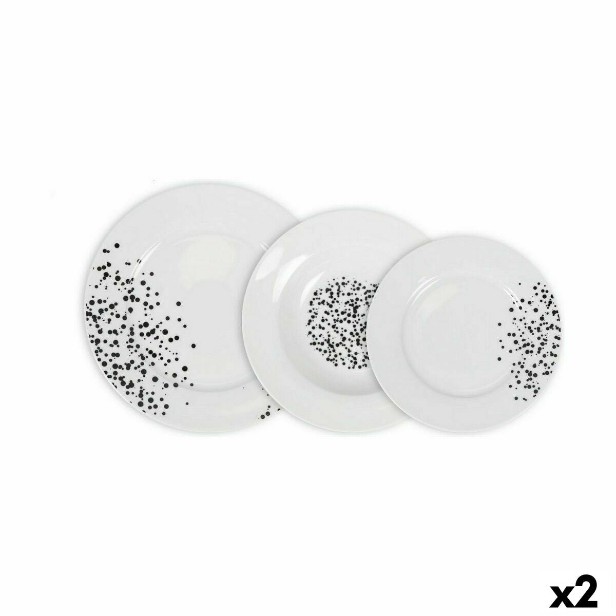 Dinnerware Set La Mediterránea Motes Circular 18 Pieces (2 Units) La Mediterránea