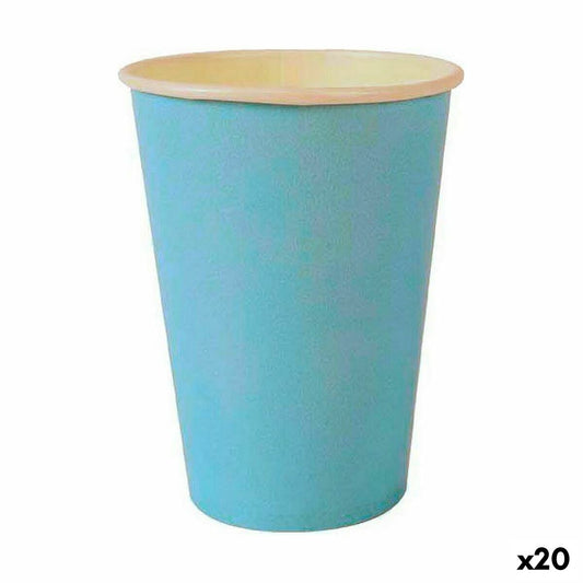 Set of glasses Algon Disposable Cardboard Blue 20 Pieces 220 ml (20 Units) Algon