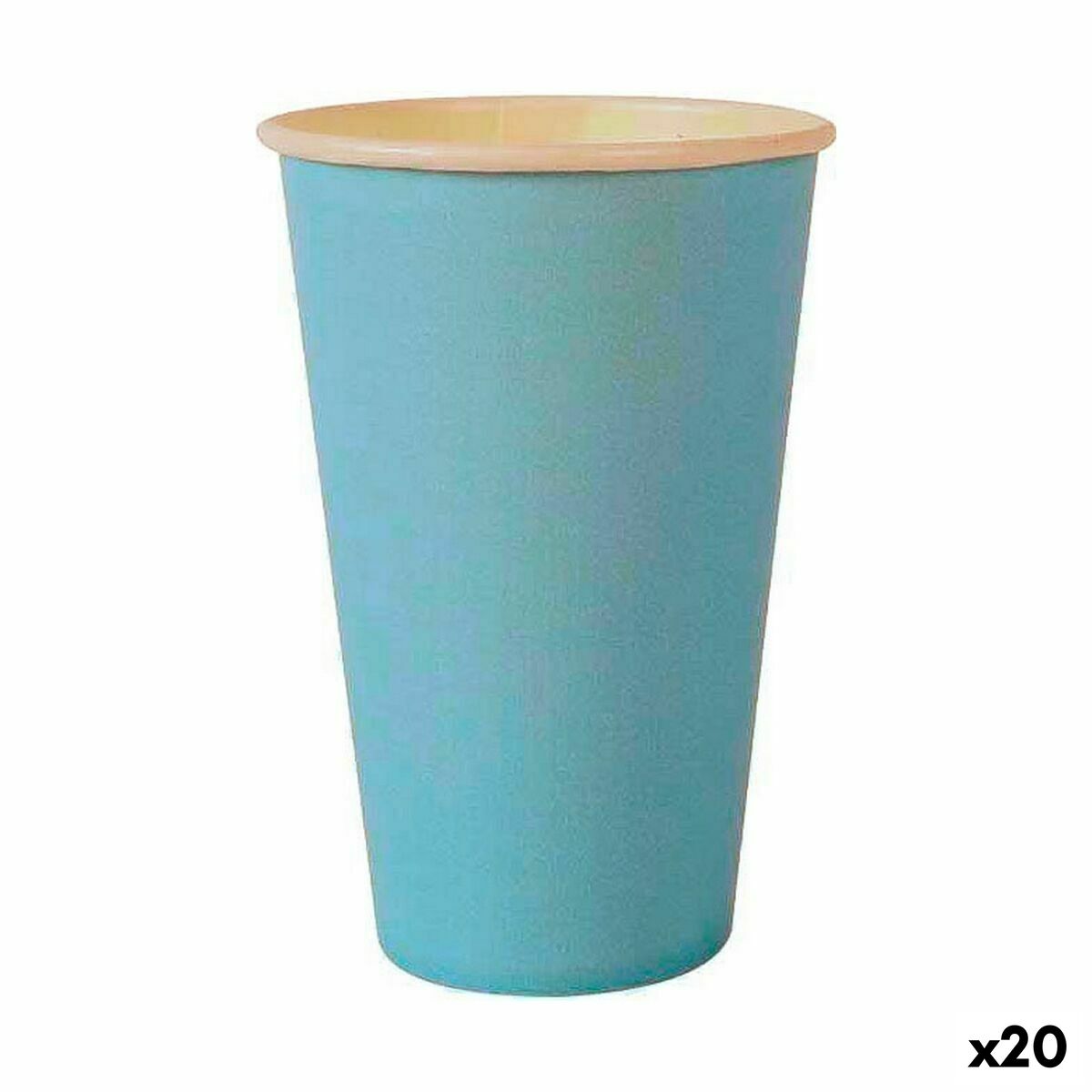 Set of glasses Algon Disposable Cardboard Blue 10 Pieces 350 ml (20 Units) Algon