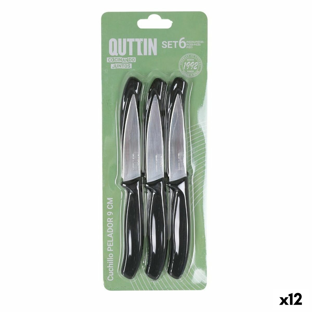 Peeler Knife Set Quttin Basic 6 Pieces 19,5 x 2 x 1 cm (12 Units) Quttin