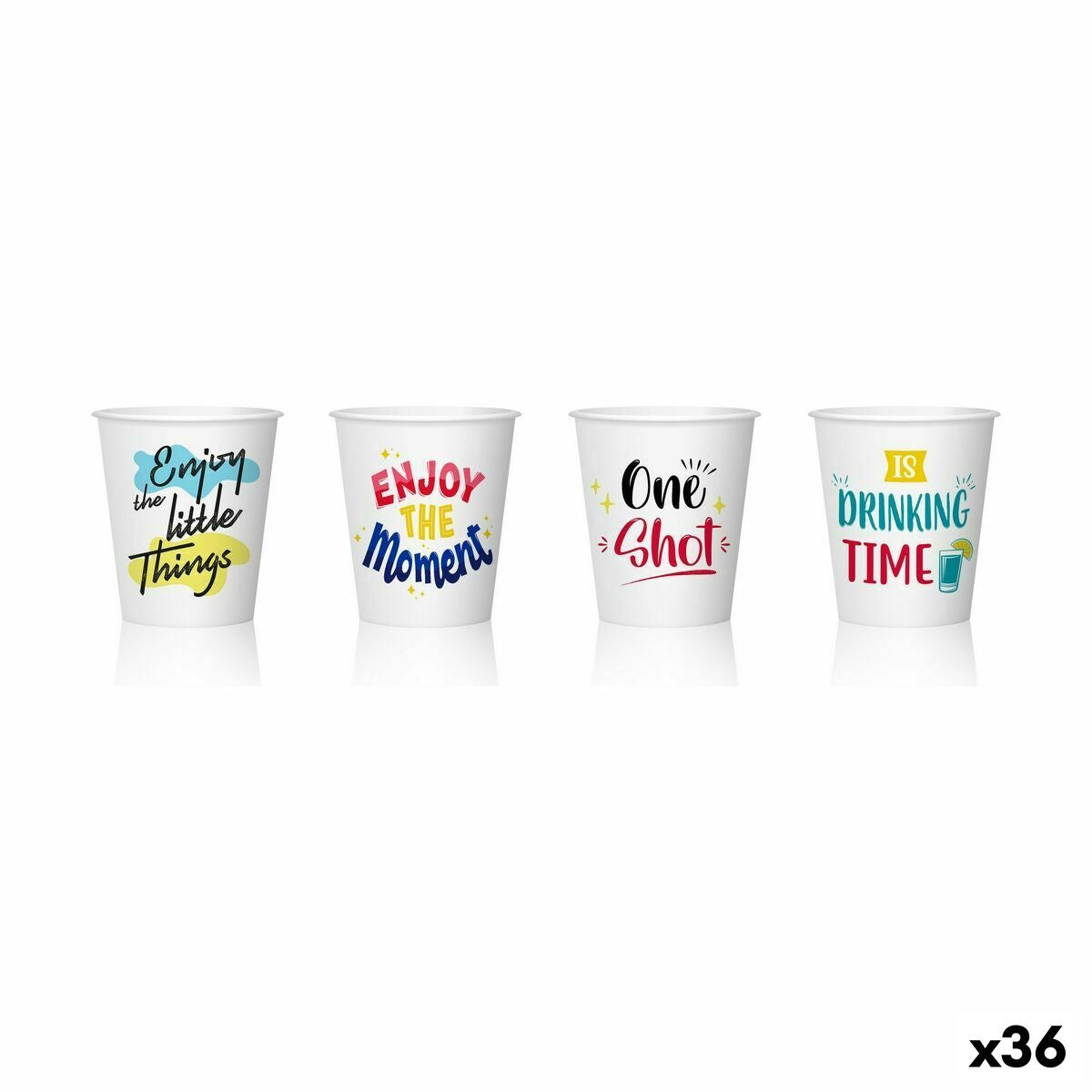 Set of Shot Glasses Algon Disposable Cardboard 20 Pieces 50 ml (36 Units) Algon