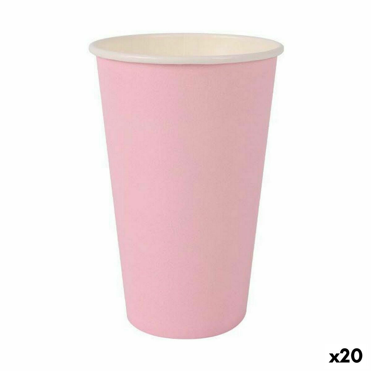 Set of glasses Algon Disposable Cardboard Pink 10 Pieces 330 ml (20 Units) Algon