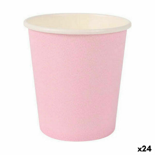 Set of glasses Algon Disposable Cardboard Pink 20 Pieces 120 ml (24 Units) Algon