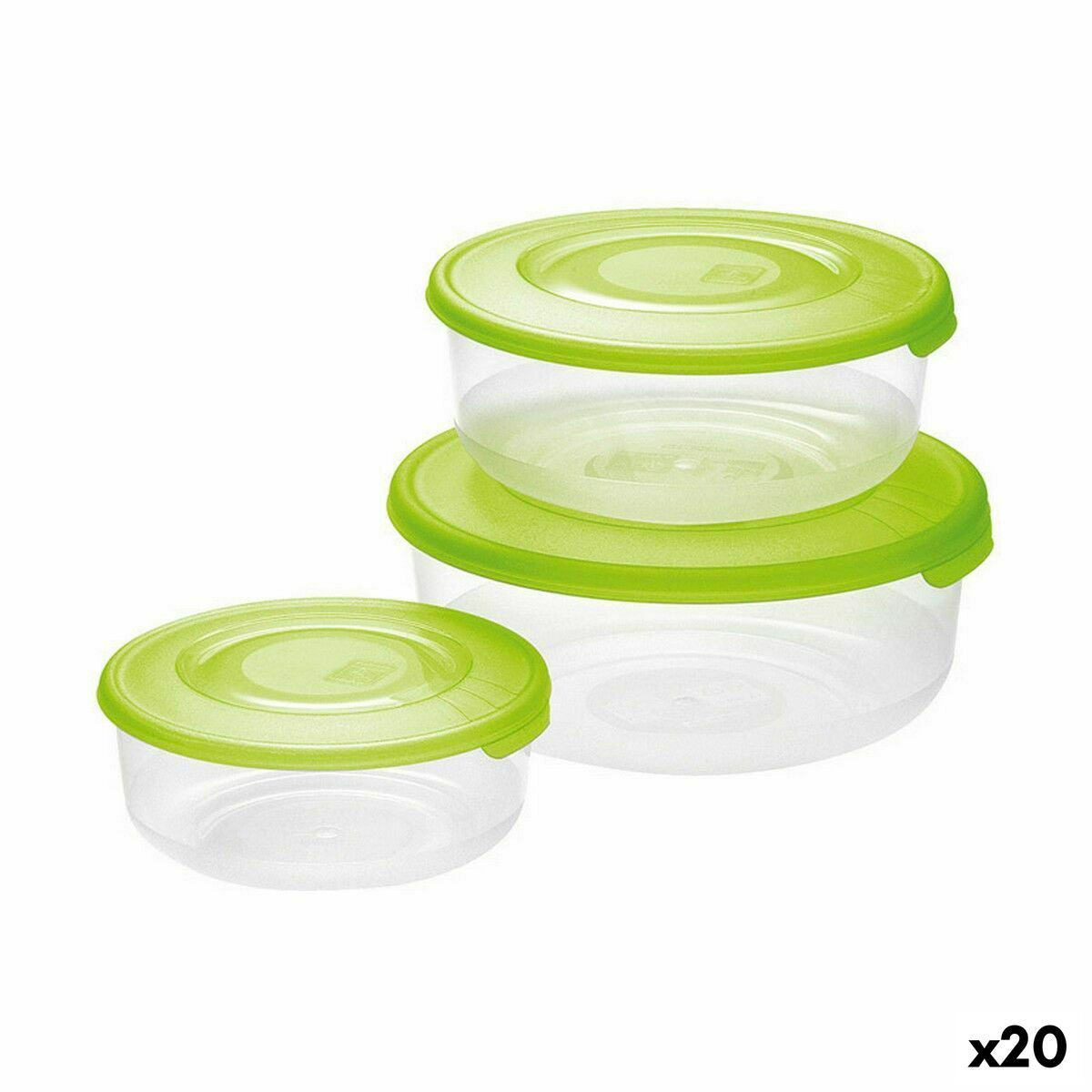 Set of lunch boxes Tontarelli Family Circular 3 Pieces (20 Units) Tontarelli